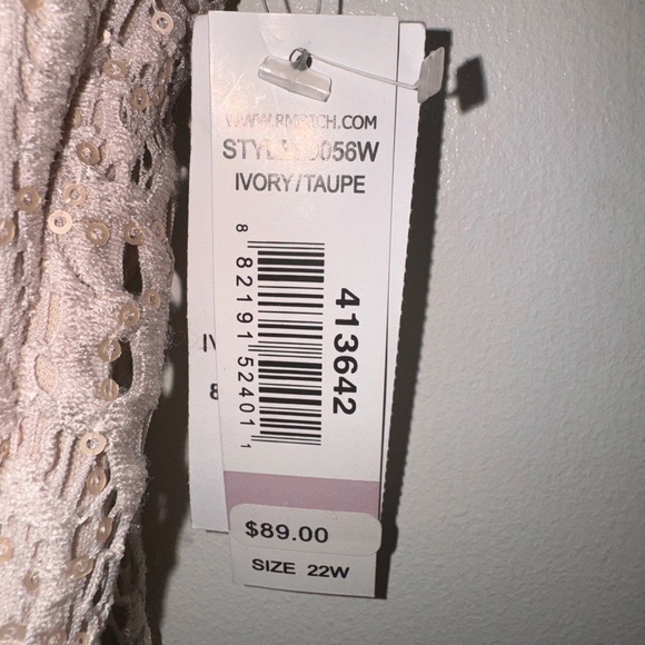 R&M Richard’s Dress Ivory/Taupe - Picture 3 of 5